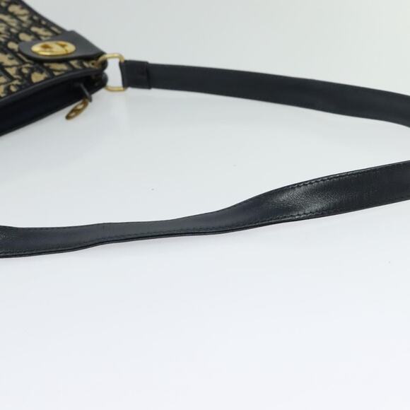 DIOR Trotter Canvas Shoulder Bag Navy Gold - Picture 7 of 12